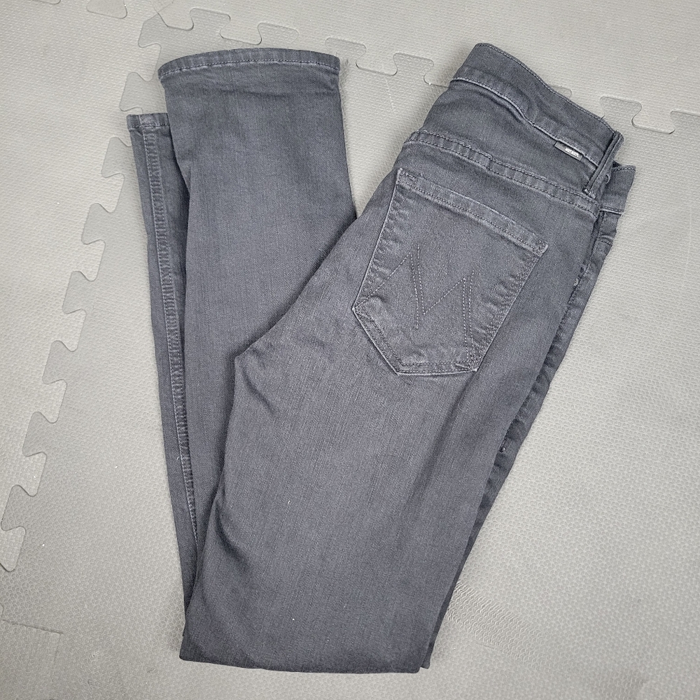 Mother Black Denim Skinny Jeans Mid Rise Dazzler Ankle Womens 26 Not Guilty